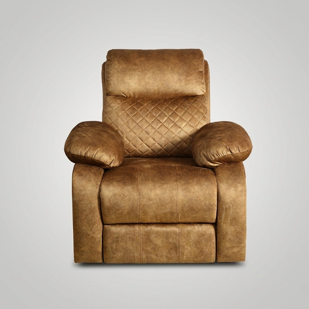 Motorized Brown Velvet 1 seater Recliner Sofa by Zodiya-5