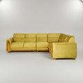 Jester Yellow Velvet L-Shape Sectional Sofa ( 5 seater) by Zodiya