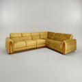 Jester Yellow Velvet L-Shape Sectional Sofa ( 5 seater) by Zodiya
