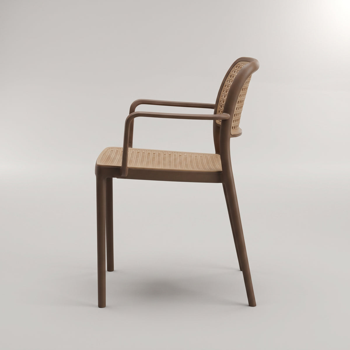 Bravo Brown Rattan Dining Arm Chair by Zodiya
