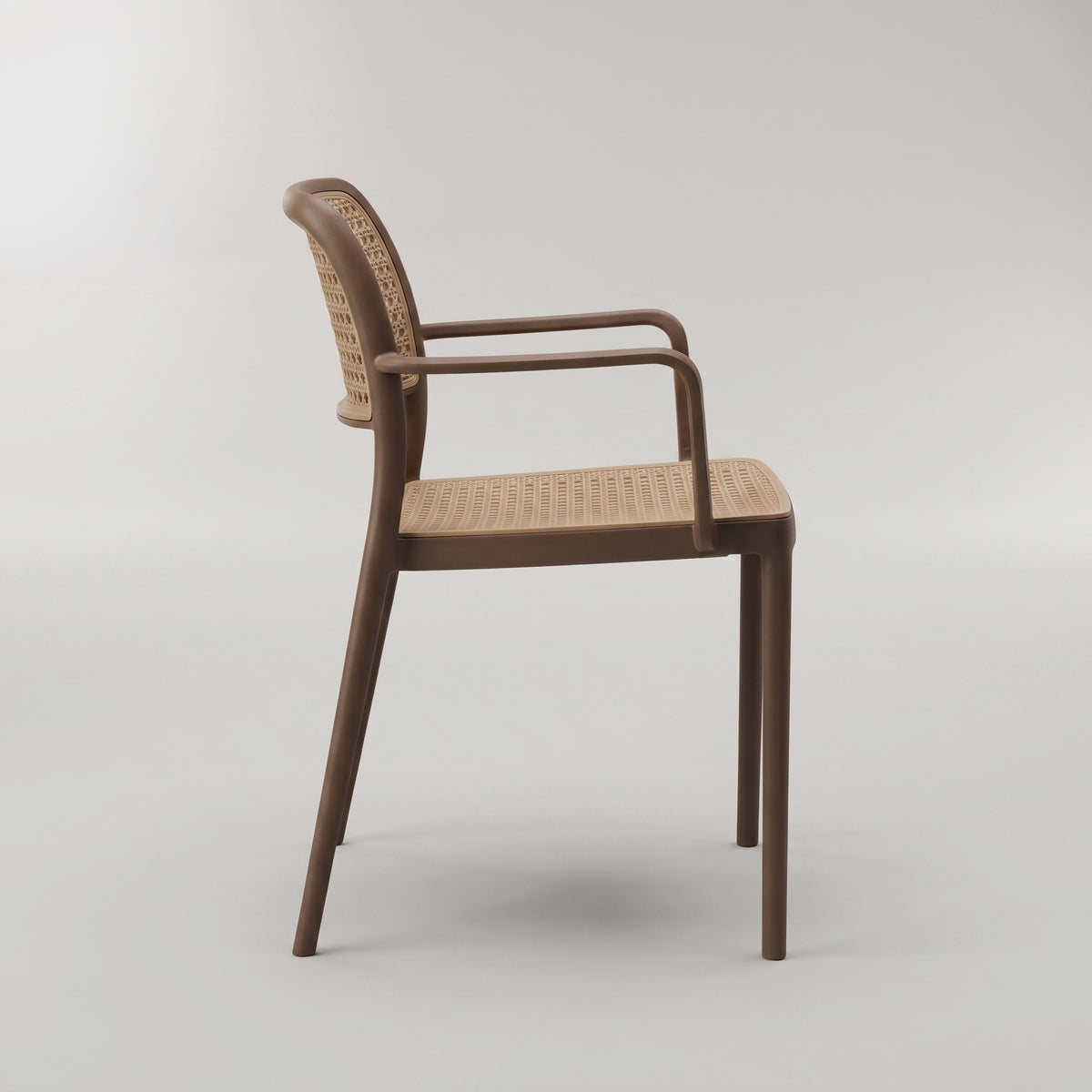 Bravo Brown Rattan Dining Arm Chair by Zodiya