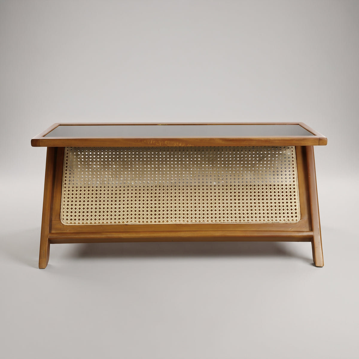 Glasstop Square Rattan Cane Coffee Table By Zodiya