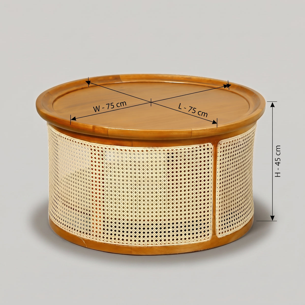 Rattan Design Round Coffee Table by Zodiya