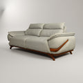 Modexa Grey Leather 3 Seater Sofa ( Wooden Base) by Zodiya