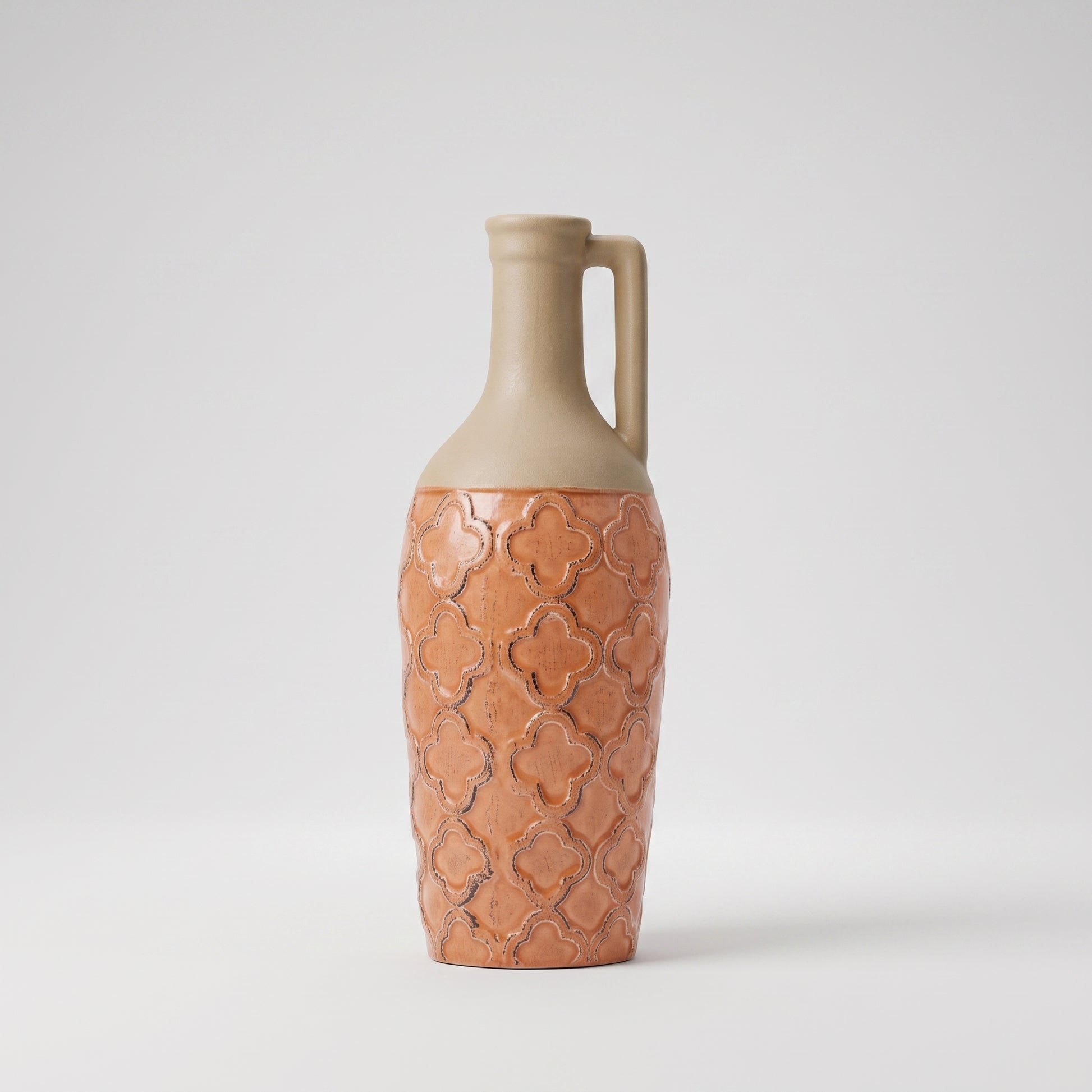 Brown And Orange Ceramic Flower Vase By Zodiya-7