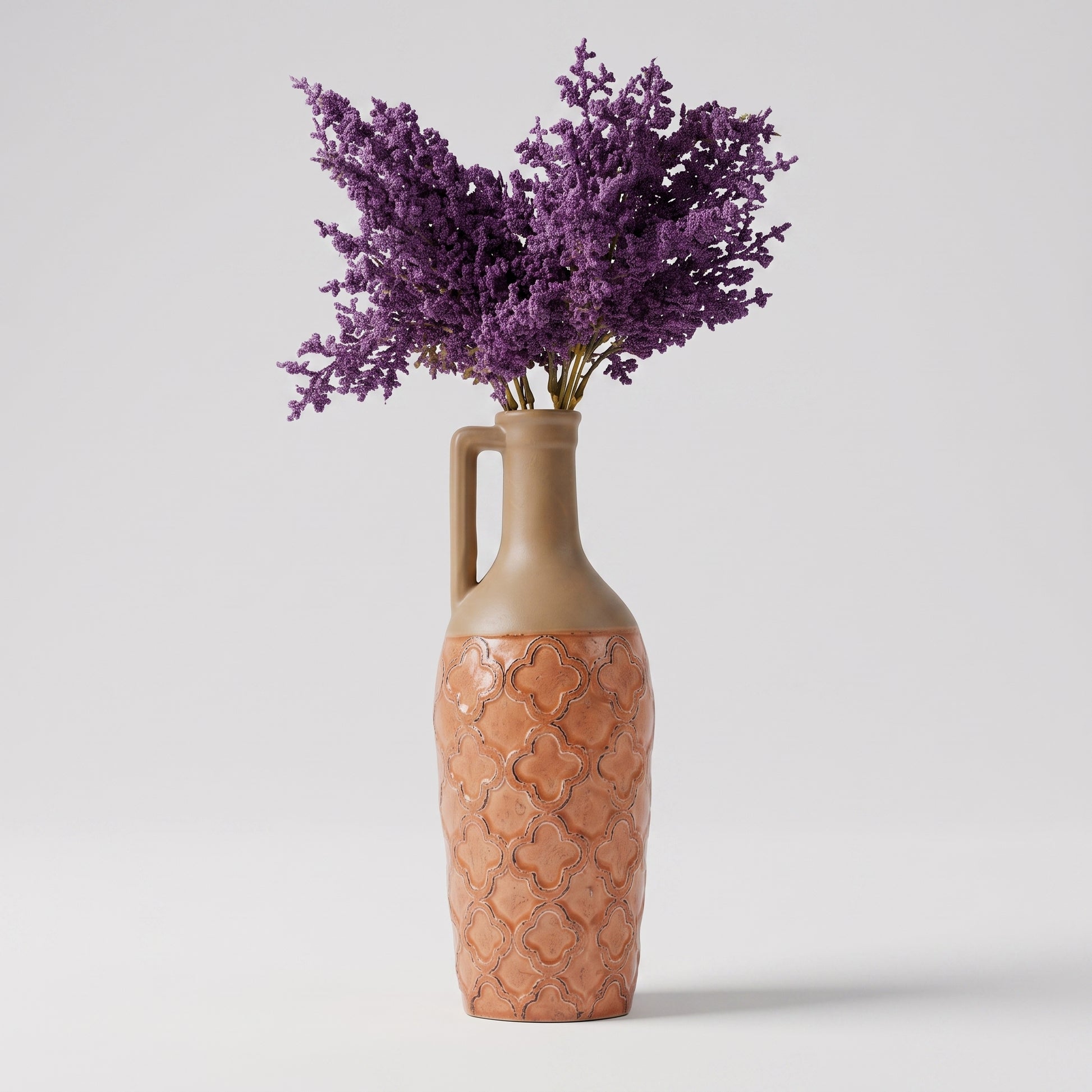 Brown And Orange Ceramic Flower Vase By Zodiya-3