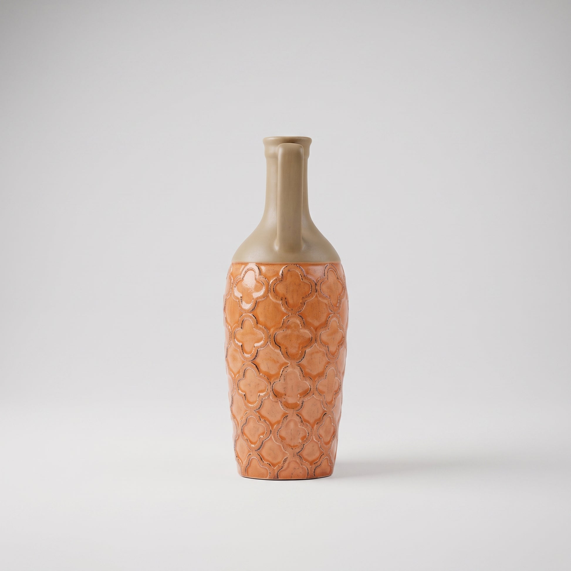 Brown And Orange Ceramic Flower Vase By Zodiya-4