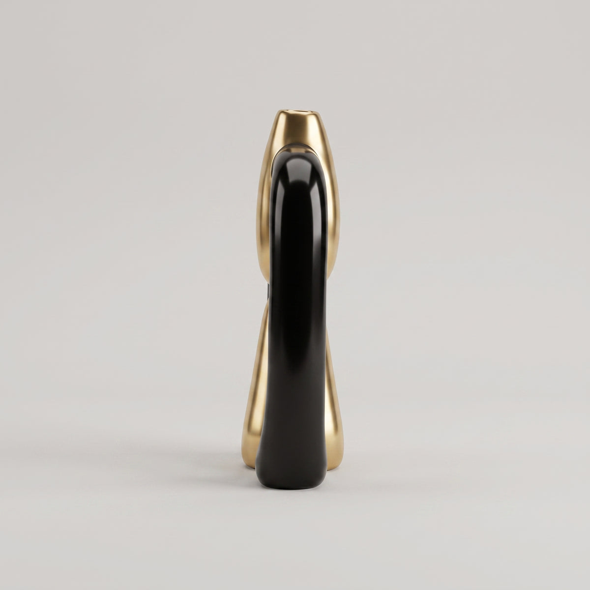 Gold and Black Ceramic Flower Vase by Zodiya