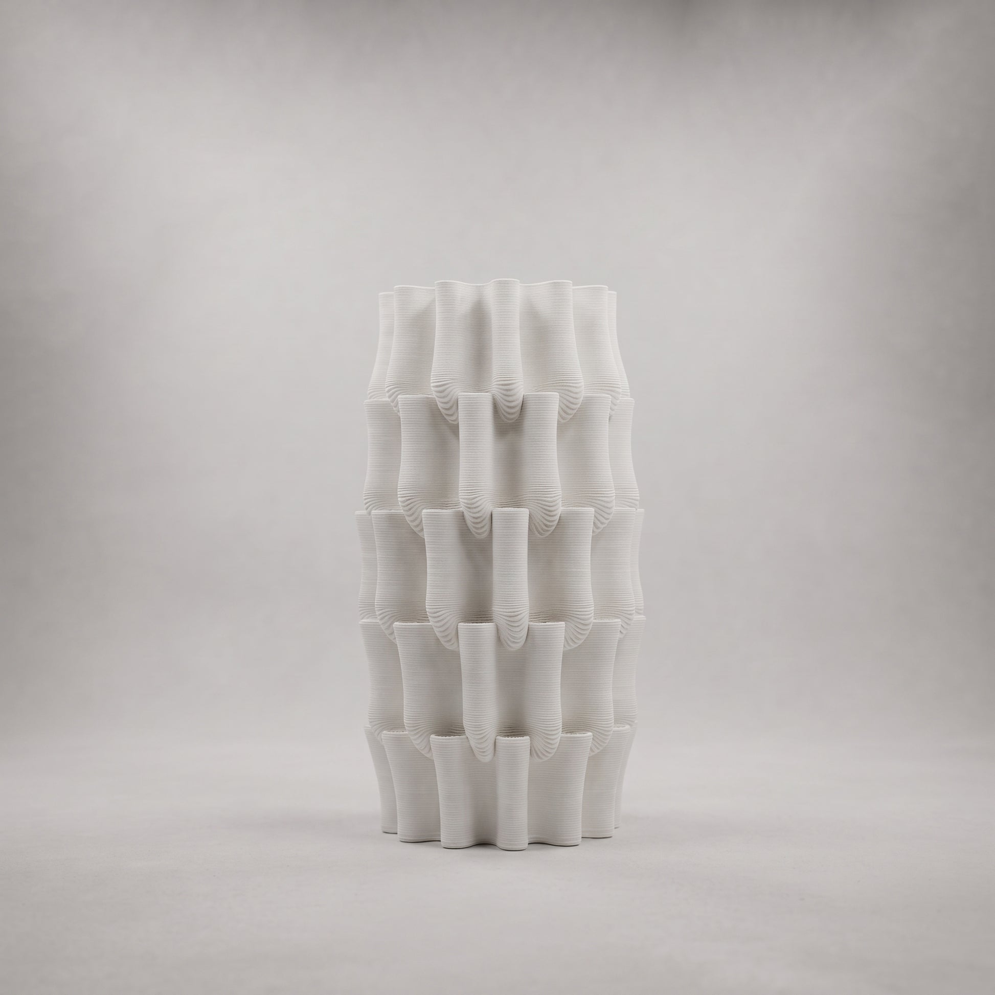 White Ceramic Flower Vase By Zodiya-3