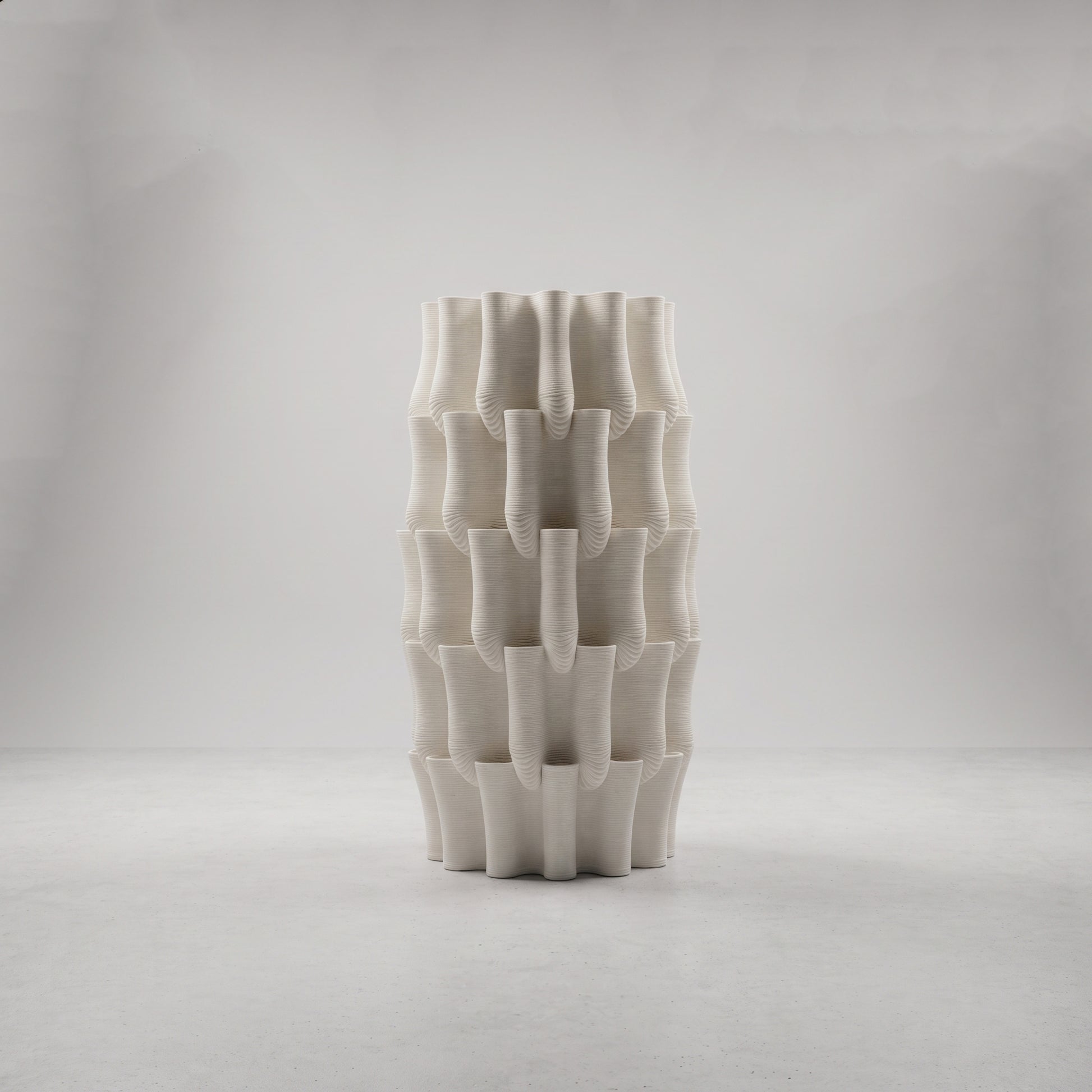 White Ceramic Flower Vase By Zodiya-4
