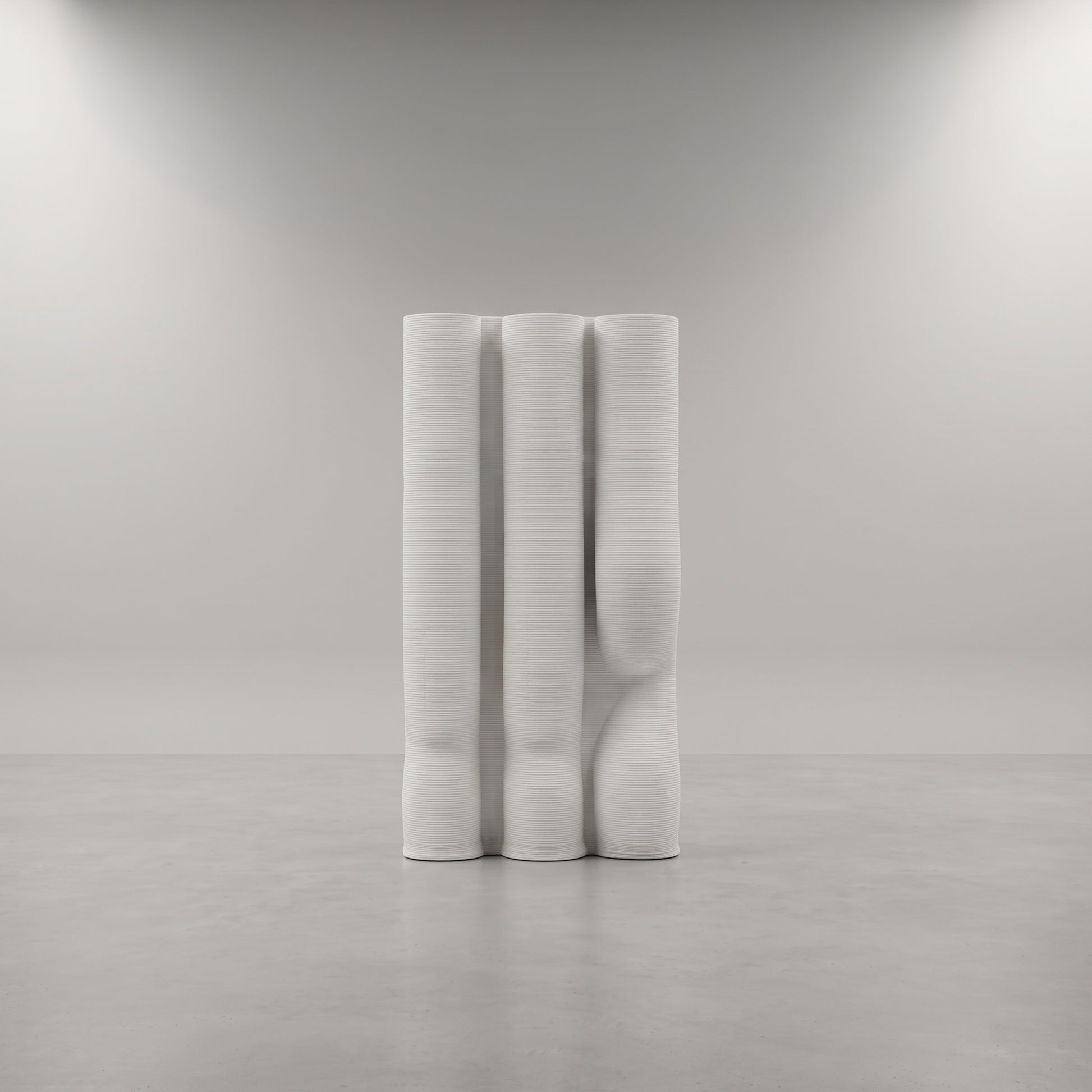 White Small Ceramic Wavy Contour Flower Vase By Zodiya-5