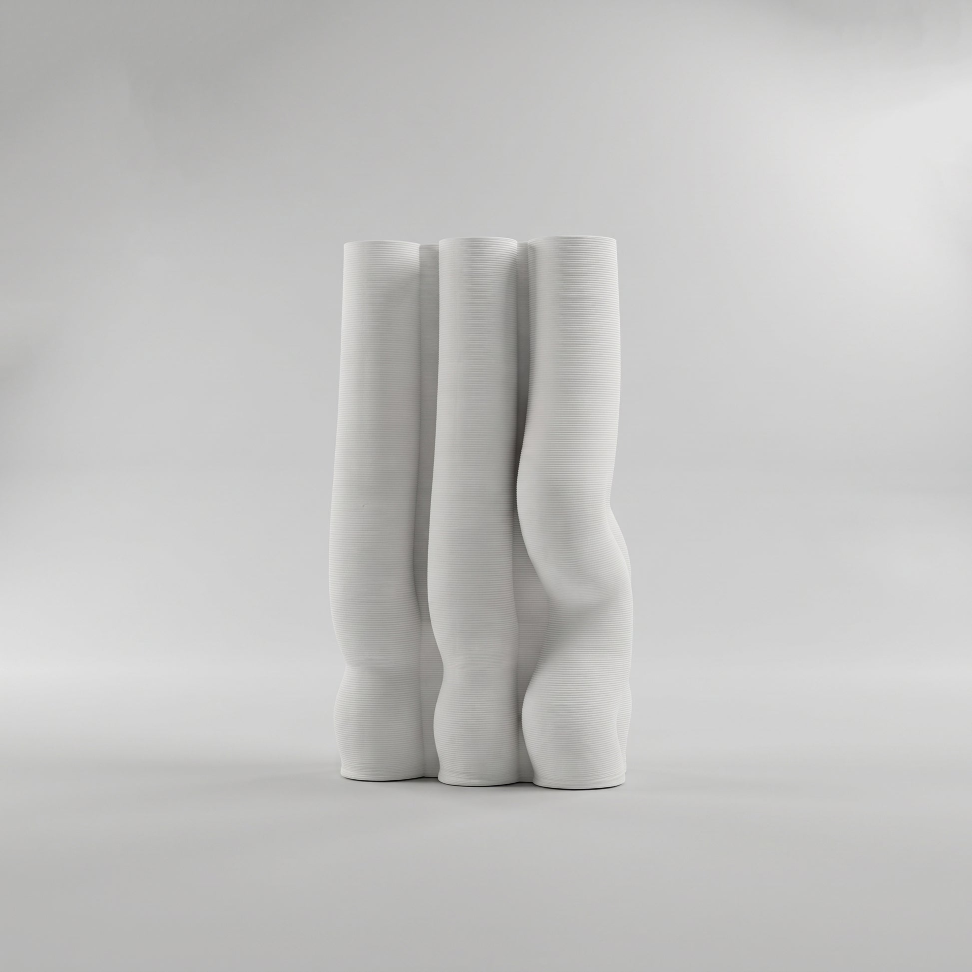 White Small Ceramic Wavy Contour Flower Vase By Zodiya-6