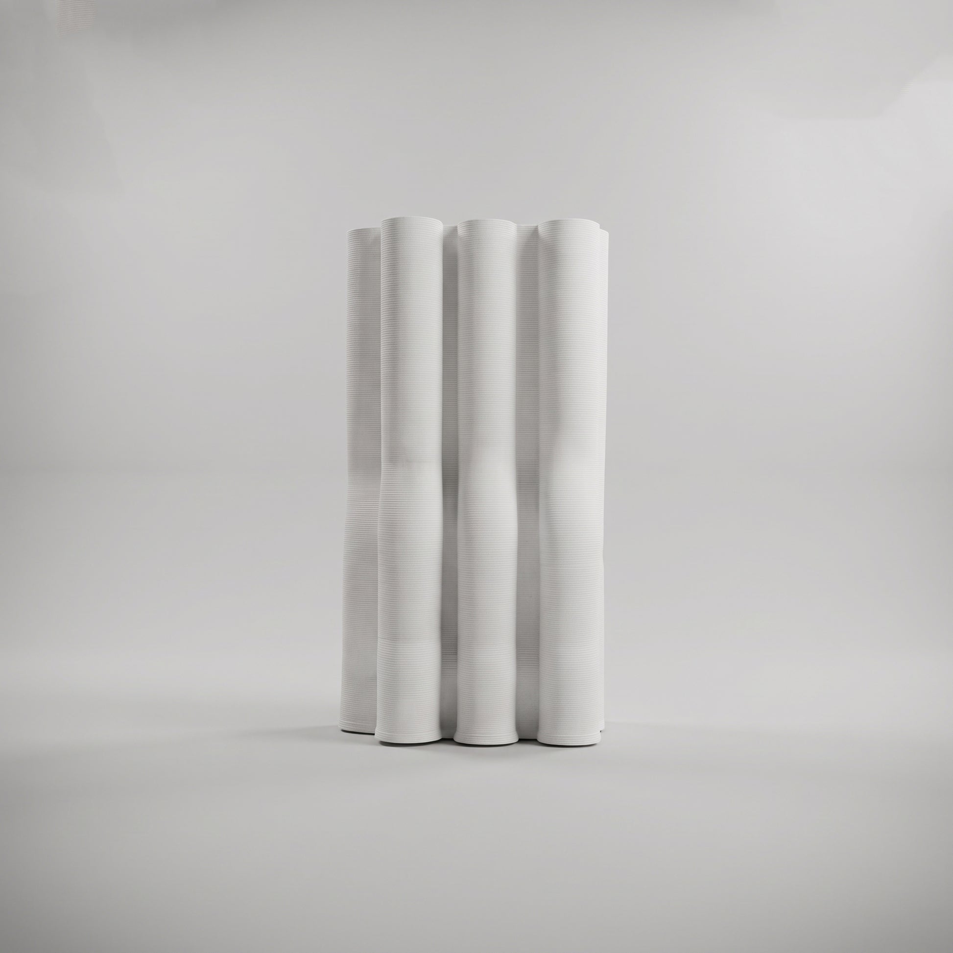 White Small Ceramic Wavy Contour Flower Vase By Zodiya-3