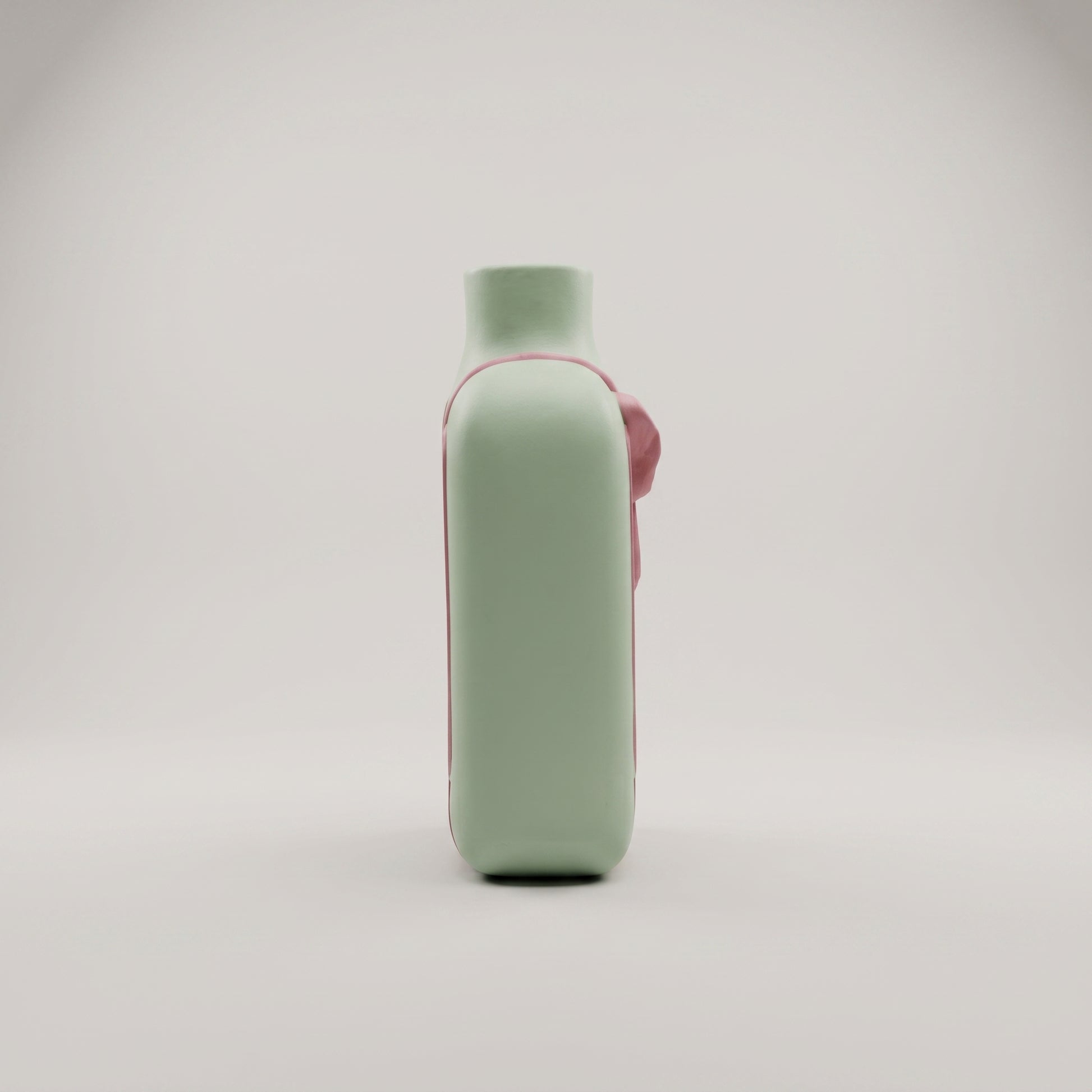 Small Ceramic Vase with Pink Ribbon Design by Zodiya-4
