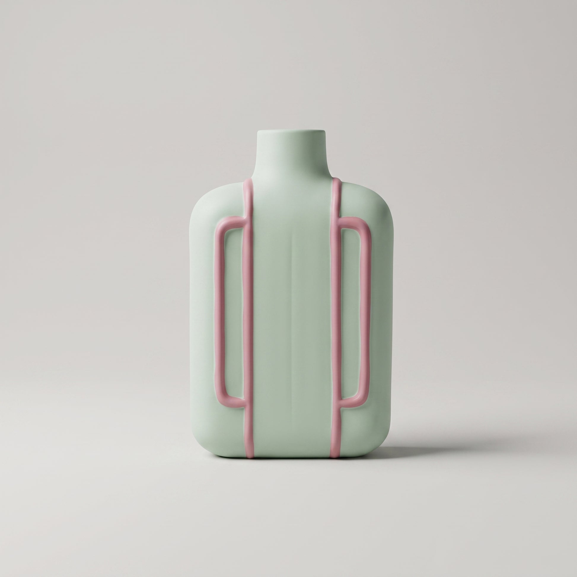 Small Ceramic Vase with Pink Ribbon Design by Zodiya-5