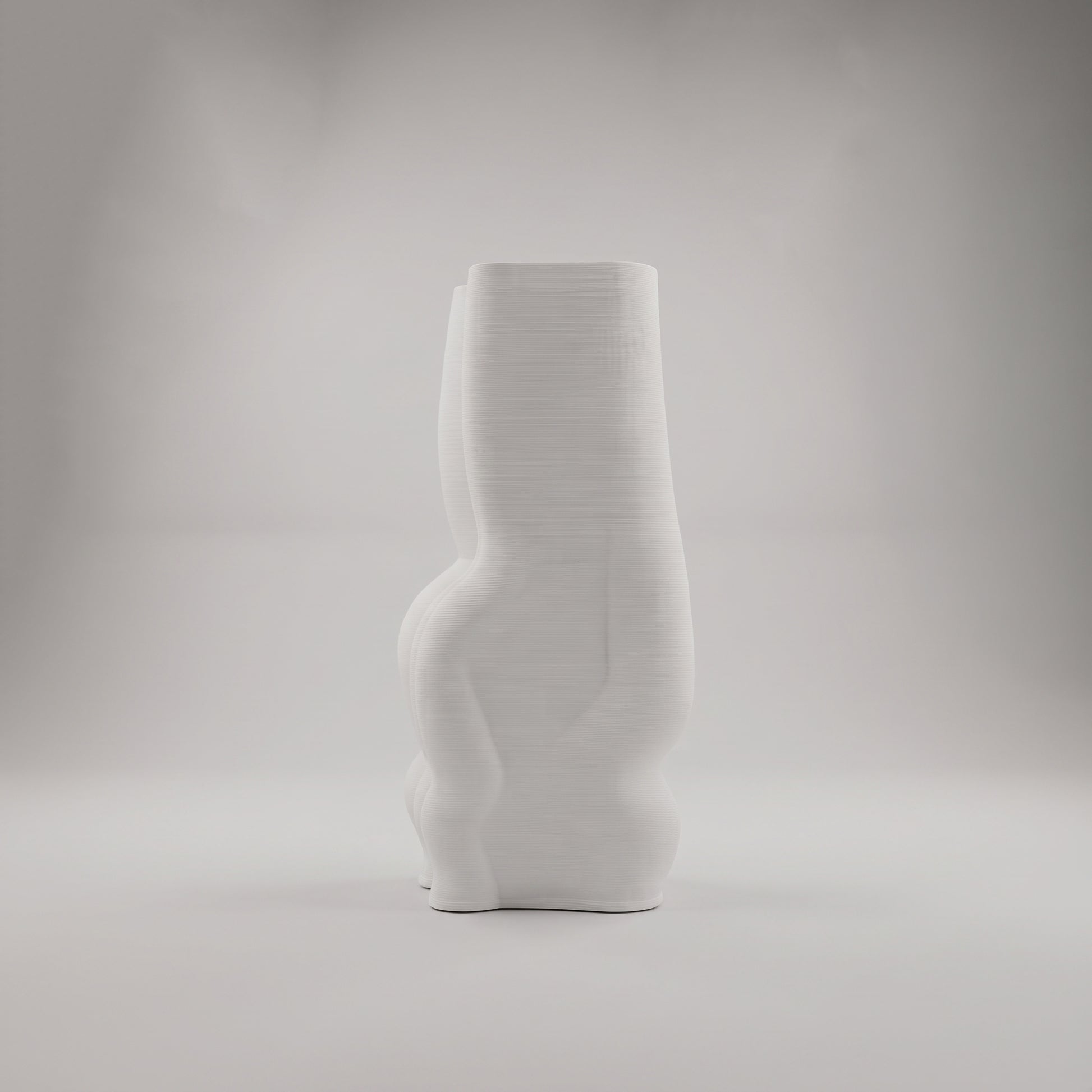 White Wavy Contour Ceramic Flower Vase By Zodiya-8