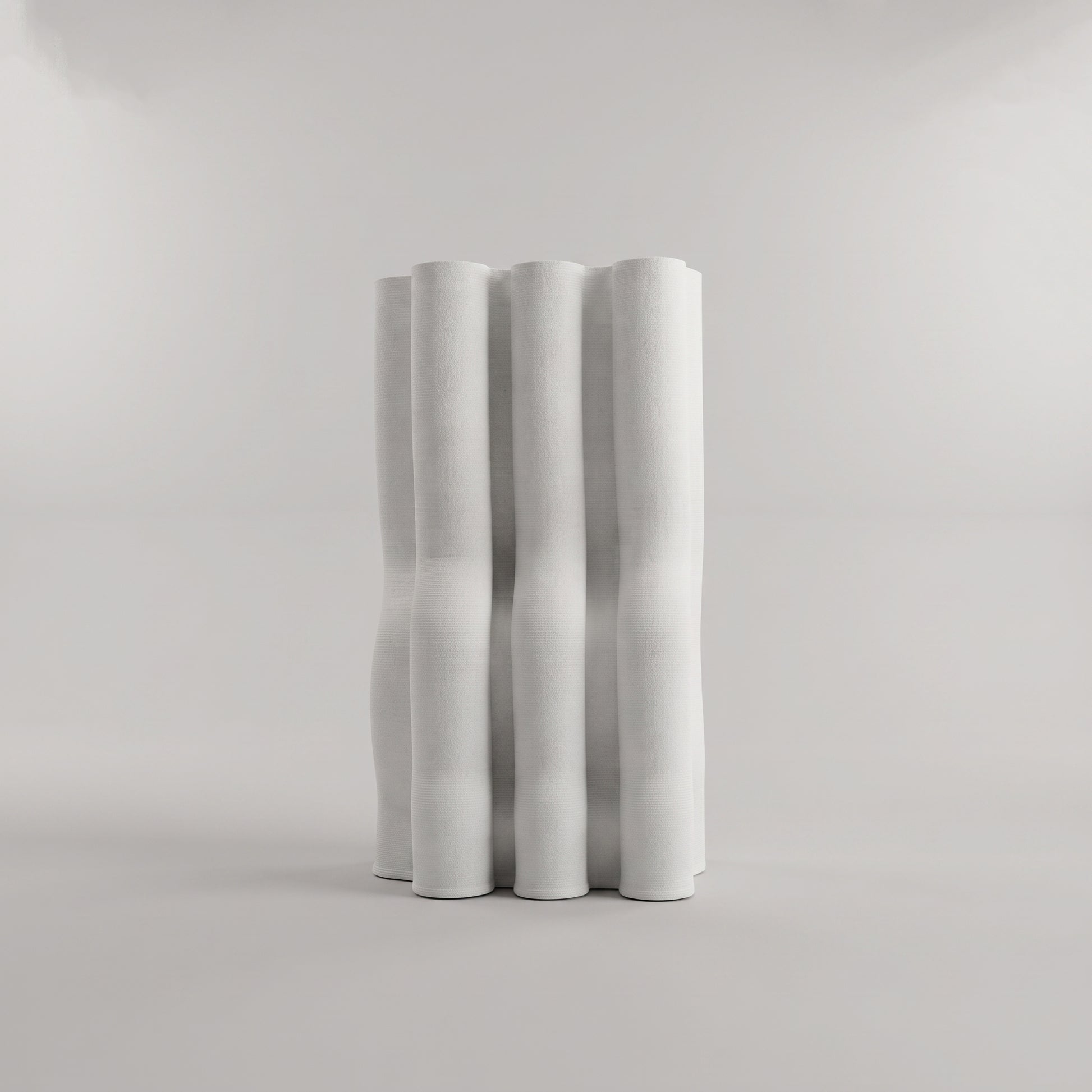 White Wavy Contour Ceramic Flower Vase By Zodiya-5