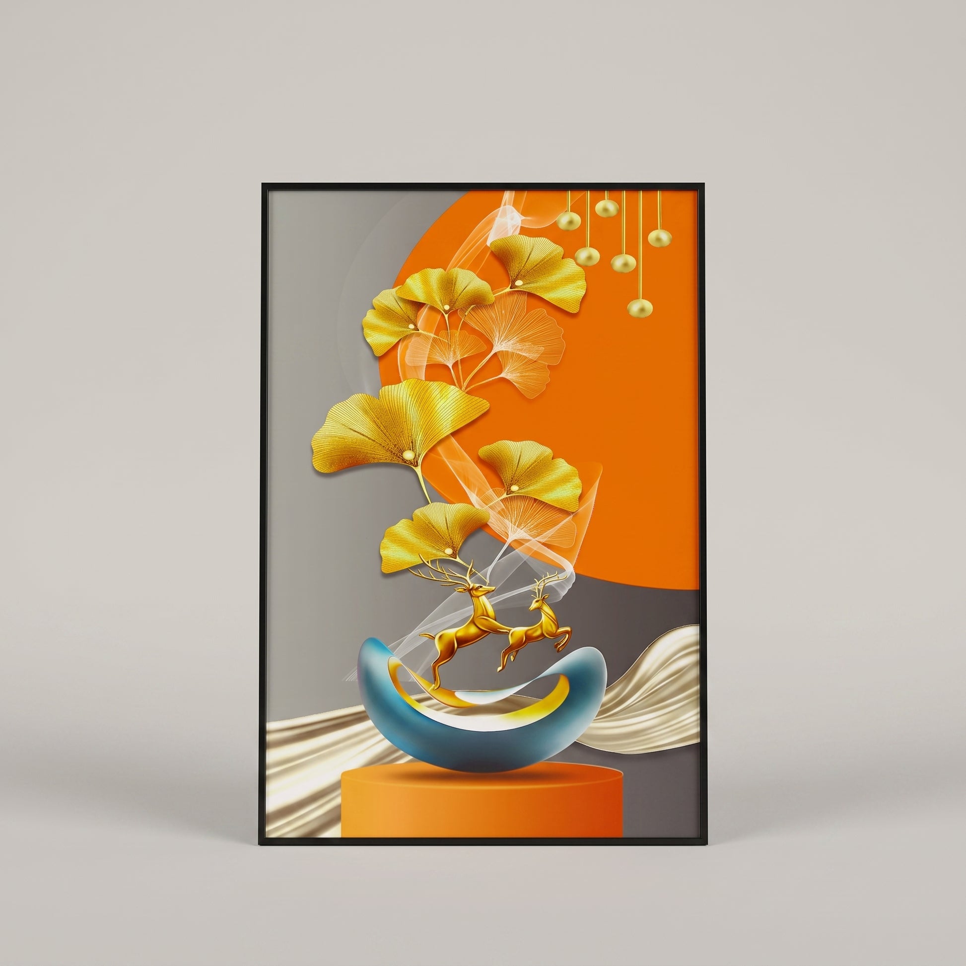 Orange Framed Wall Art by Zodiya-3