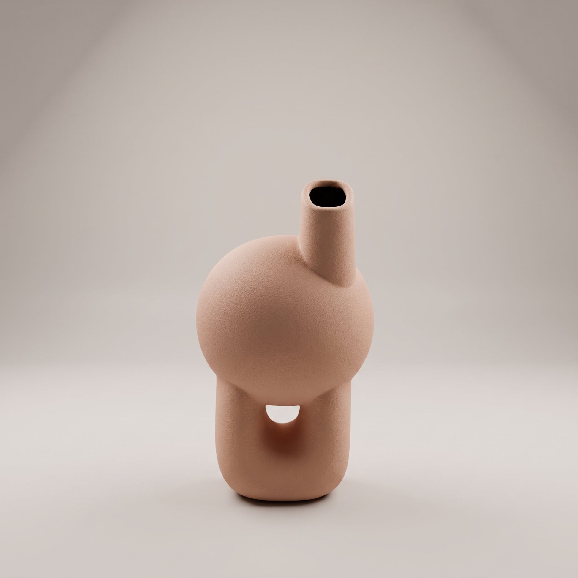 Matte Terracotta Pink Flower Vase by Zodiya-4