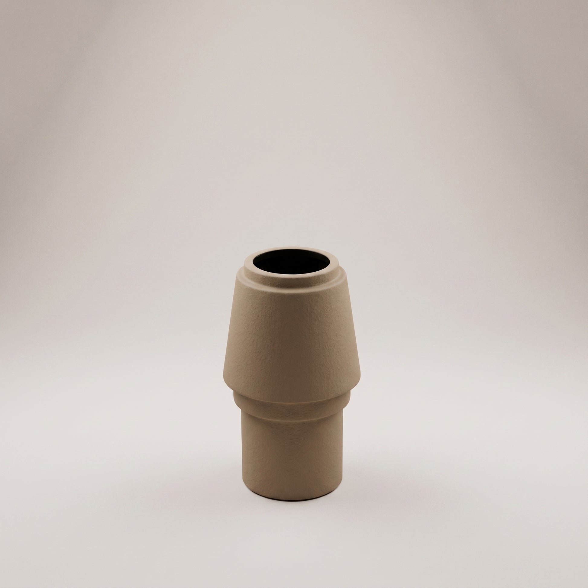 Matte Taupe Ceramic Flower Vase by Zodiya-3