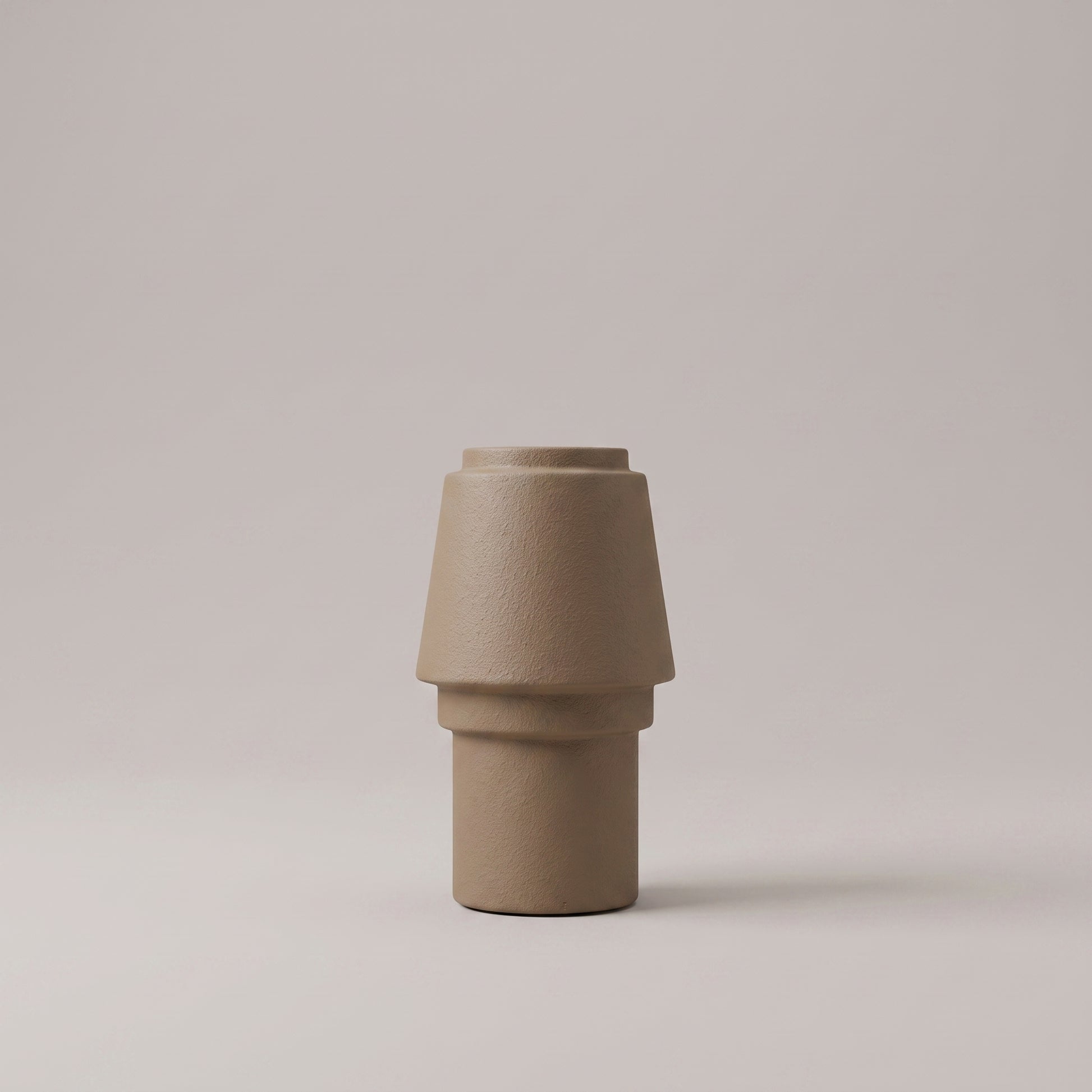 Matte Taupe Ceramic Flower Vase by Zodiya-4