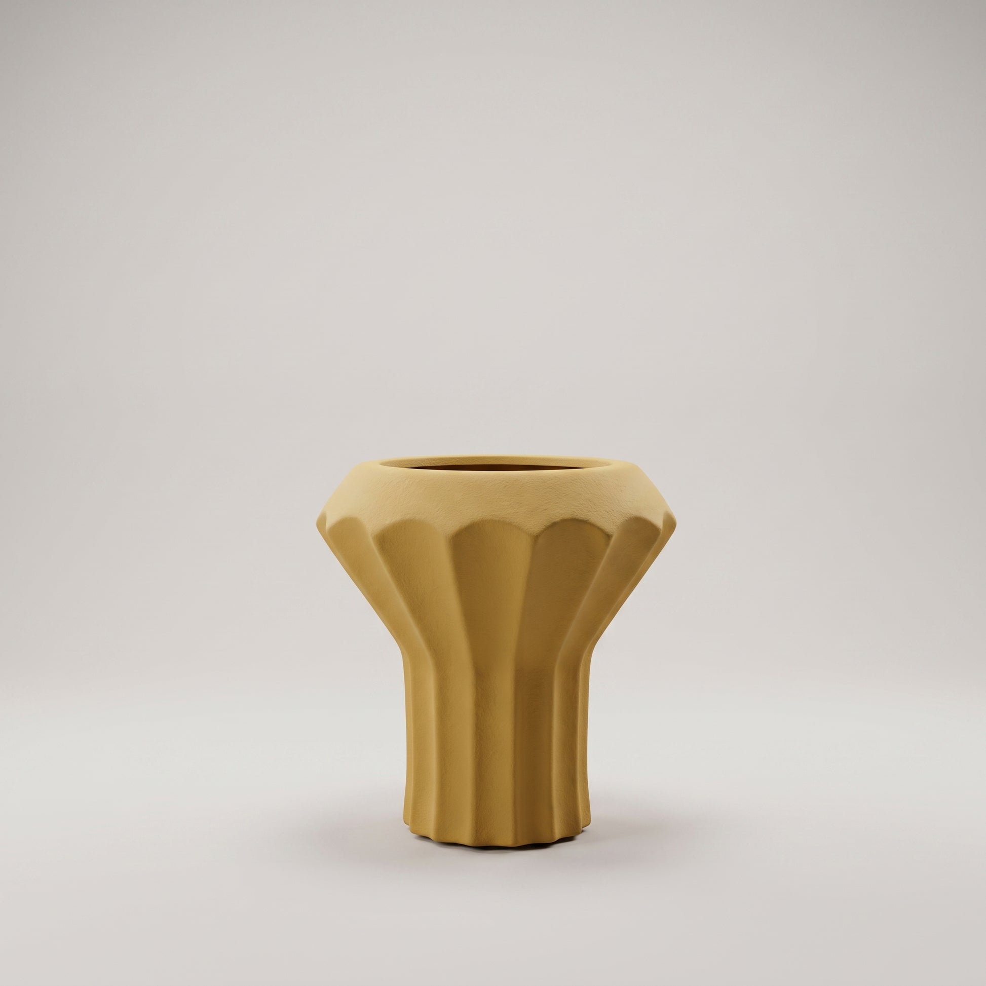 Mustard Yellow Ceramic Flower Vase by Zodiya-4