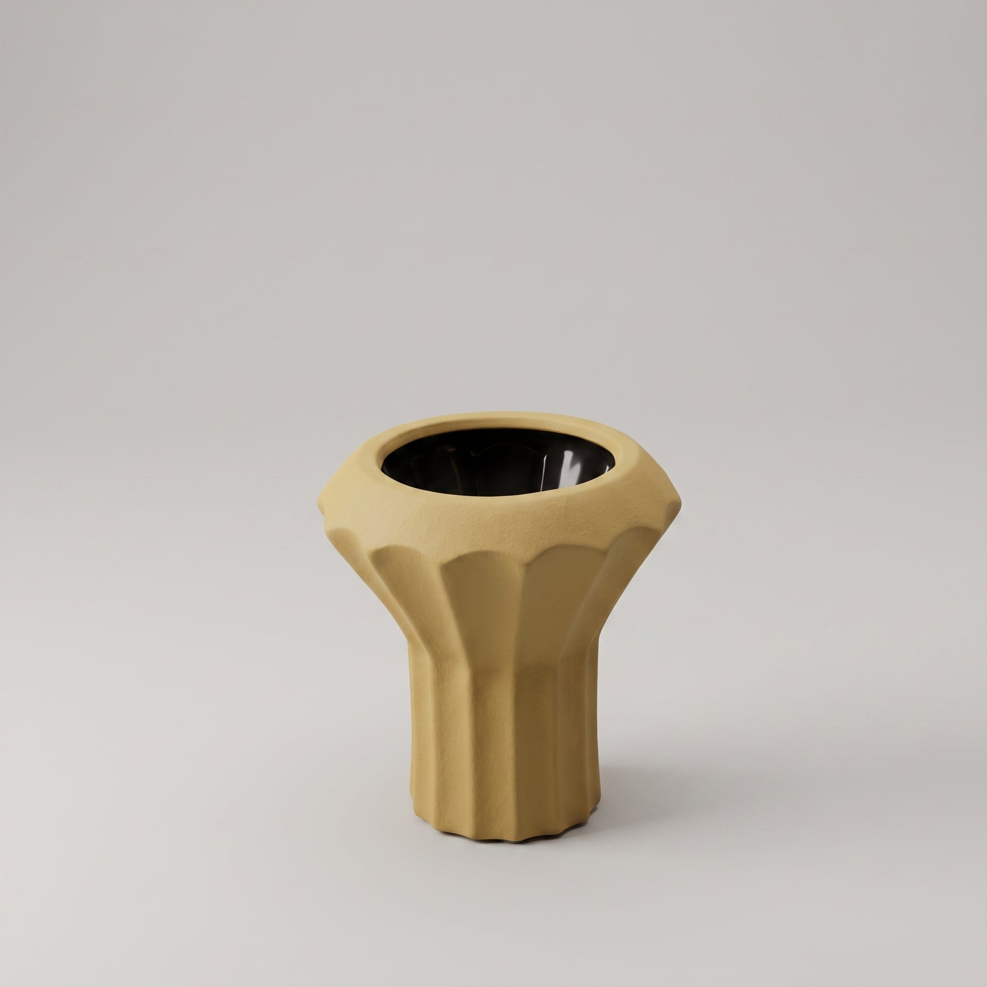 Mustard Yellow Ceramic Flower Vase by Zodiya-5