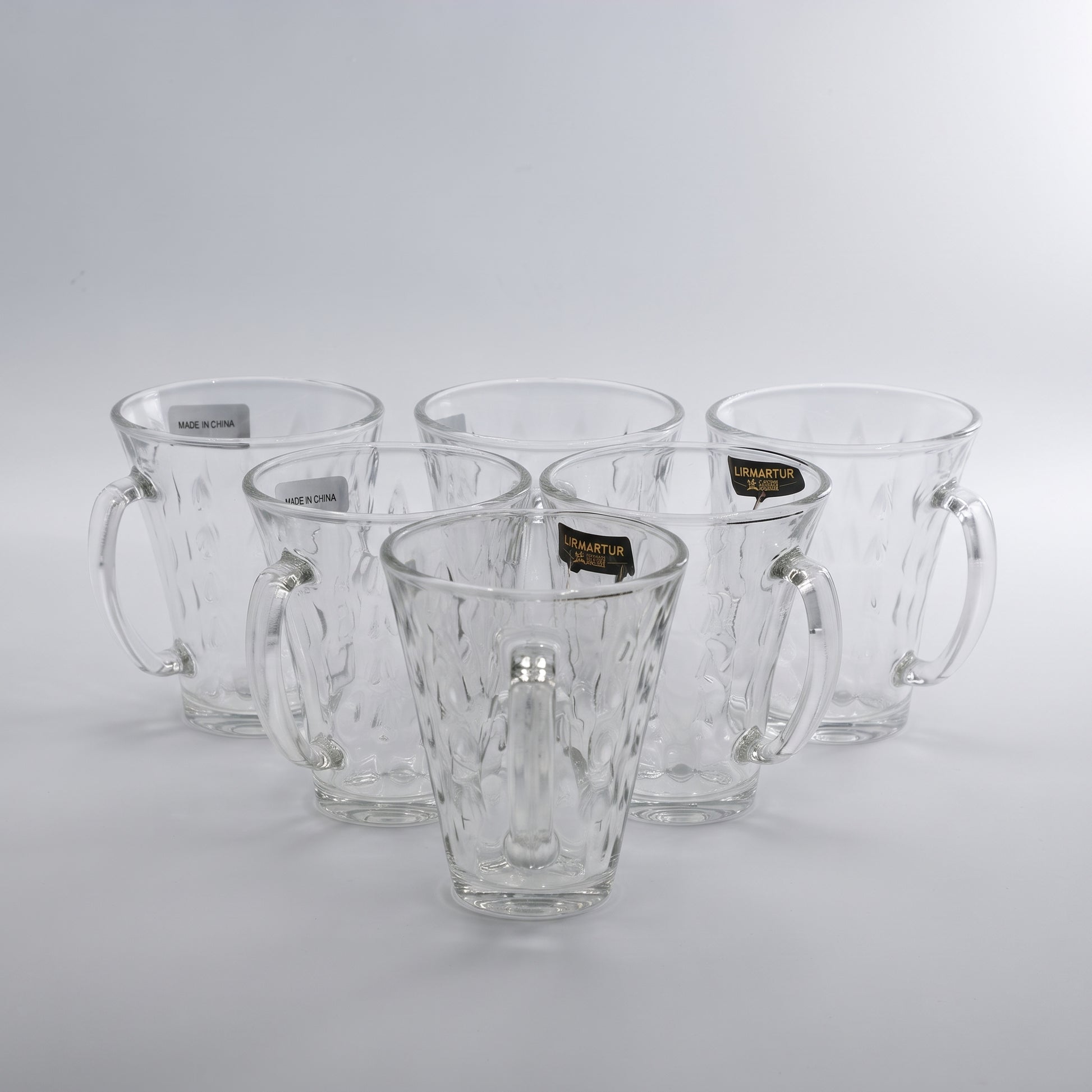 Clear Glass Coffee Mug Set of 6 by Zodiya-6