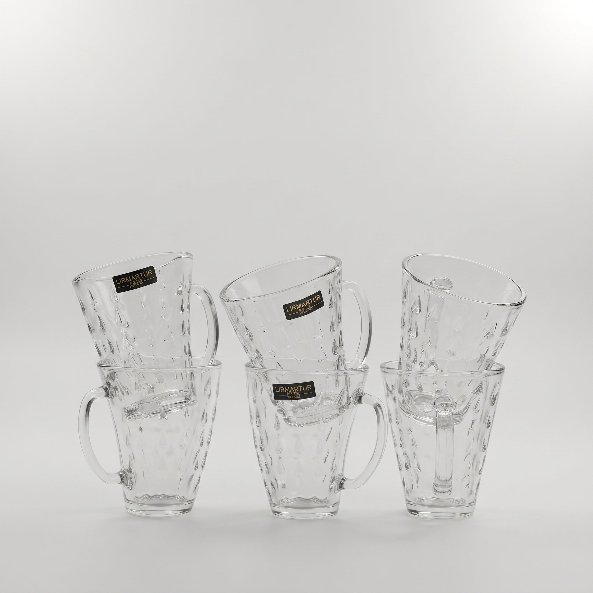Clear Glass Coffee Mug Set of 6 by Zodiya-3
