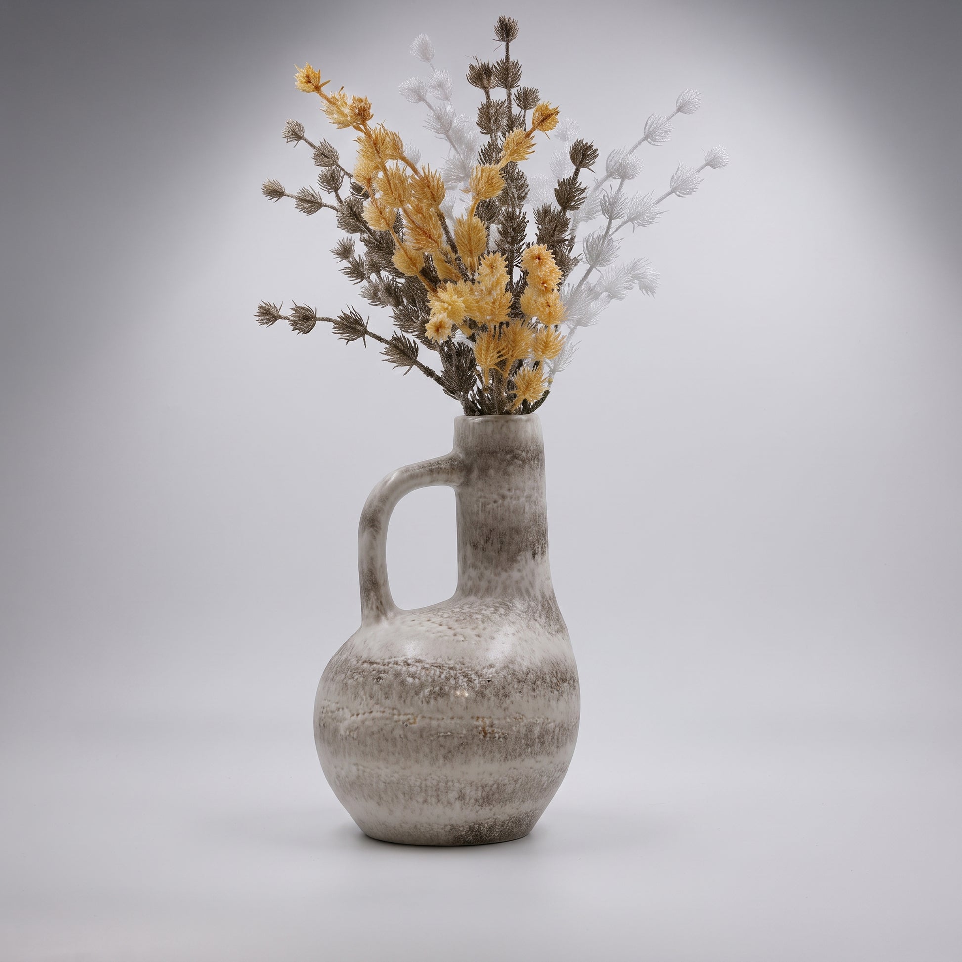 Brown and White Ceramic Vase By Zodiya-7