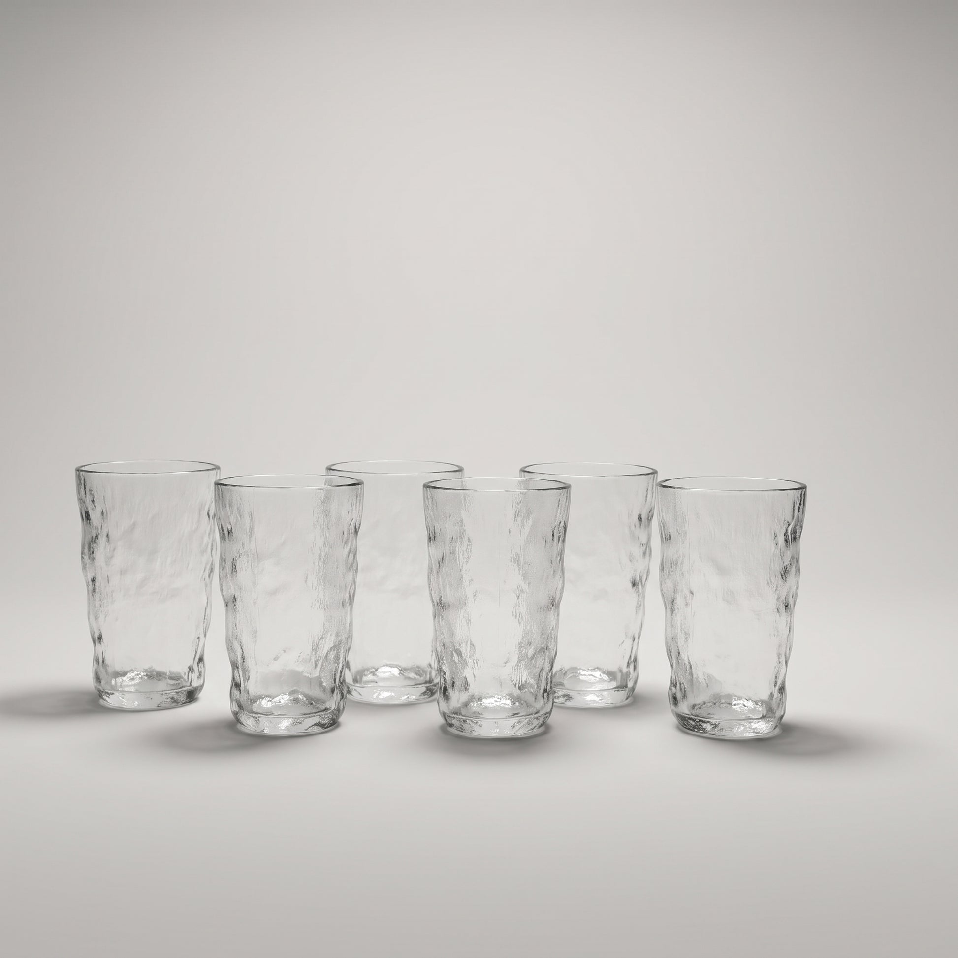 Tappered Clear Glass Cup Set by Zodiya-4