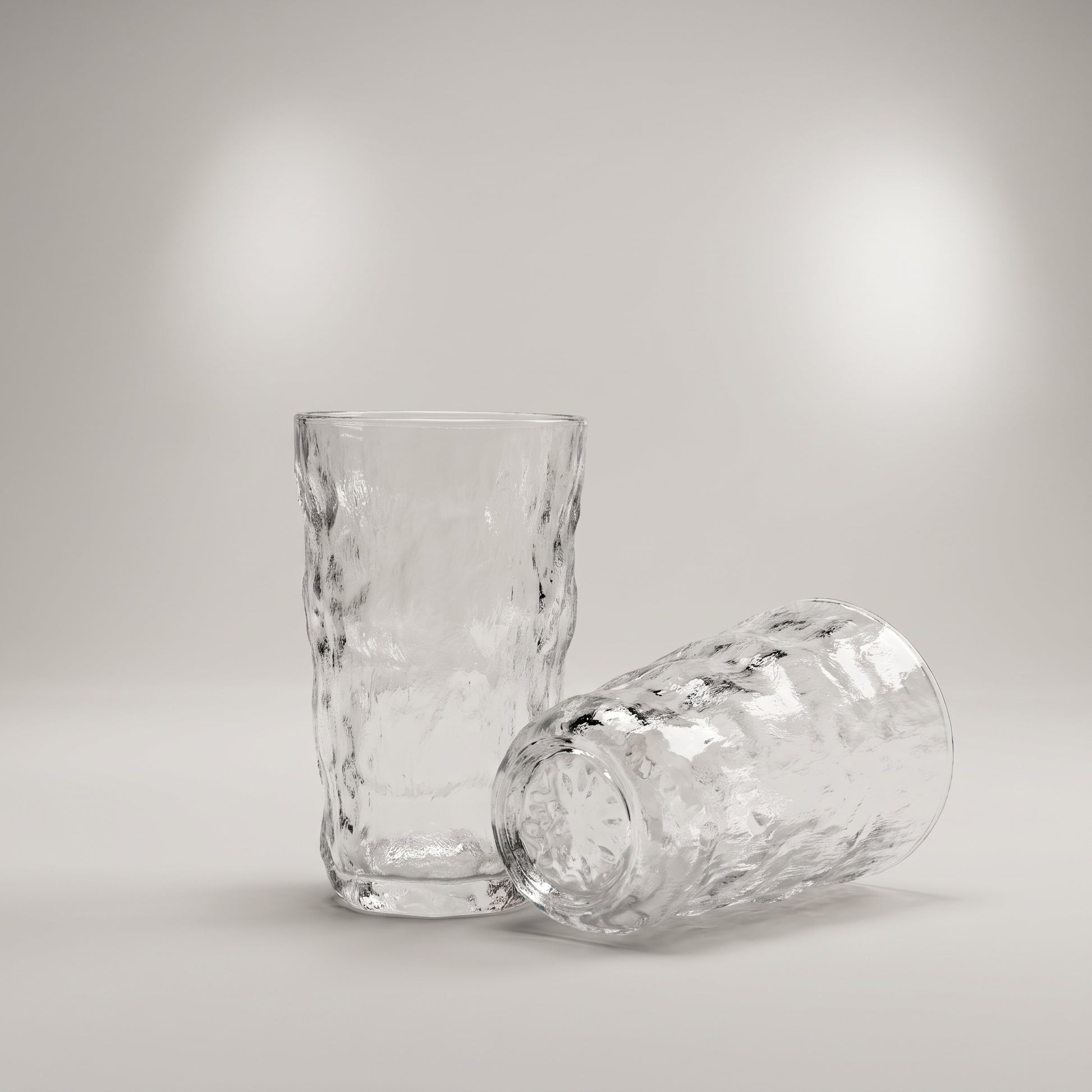 Tappered Clear Glass Cup Set by Zodiya-5