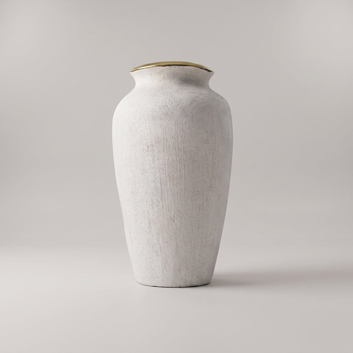 White Ceramic Flower Vase (large) by Zodiya