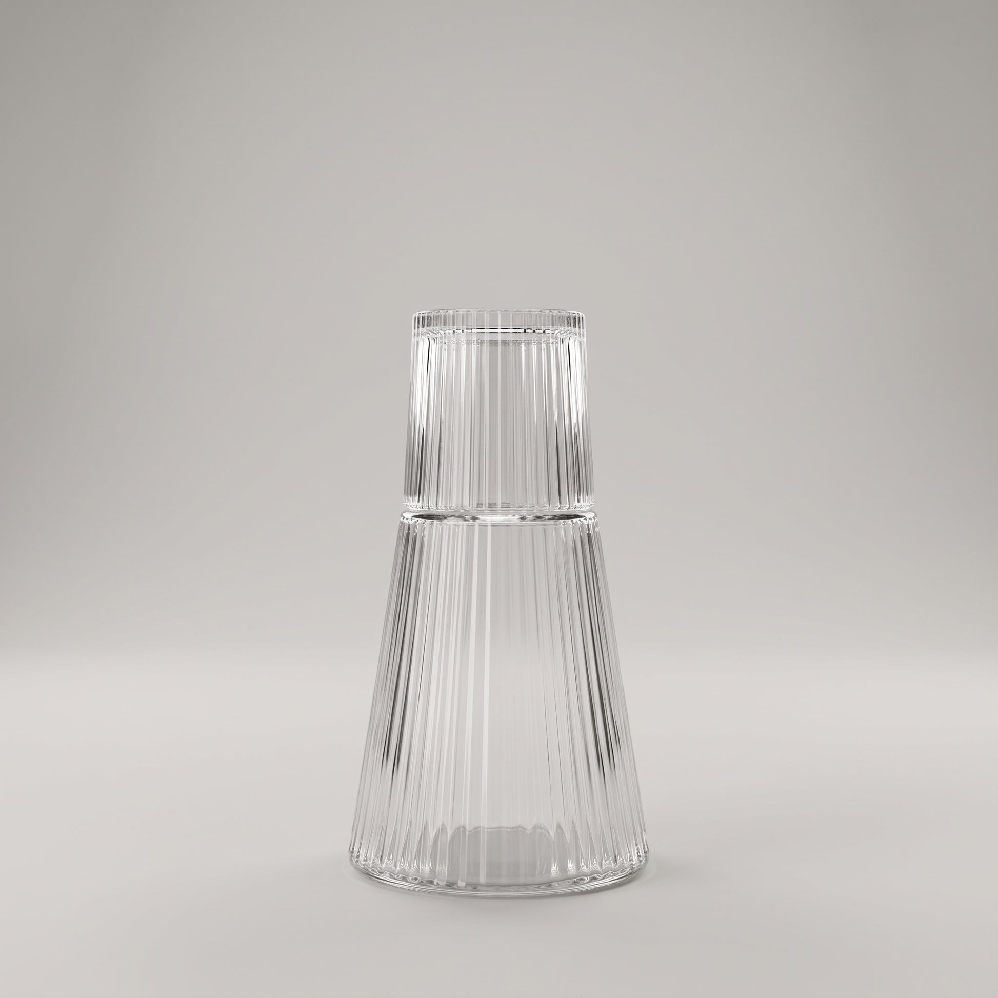 Conical Glass Jar with Cup By Zodiya-3