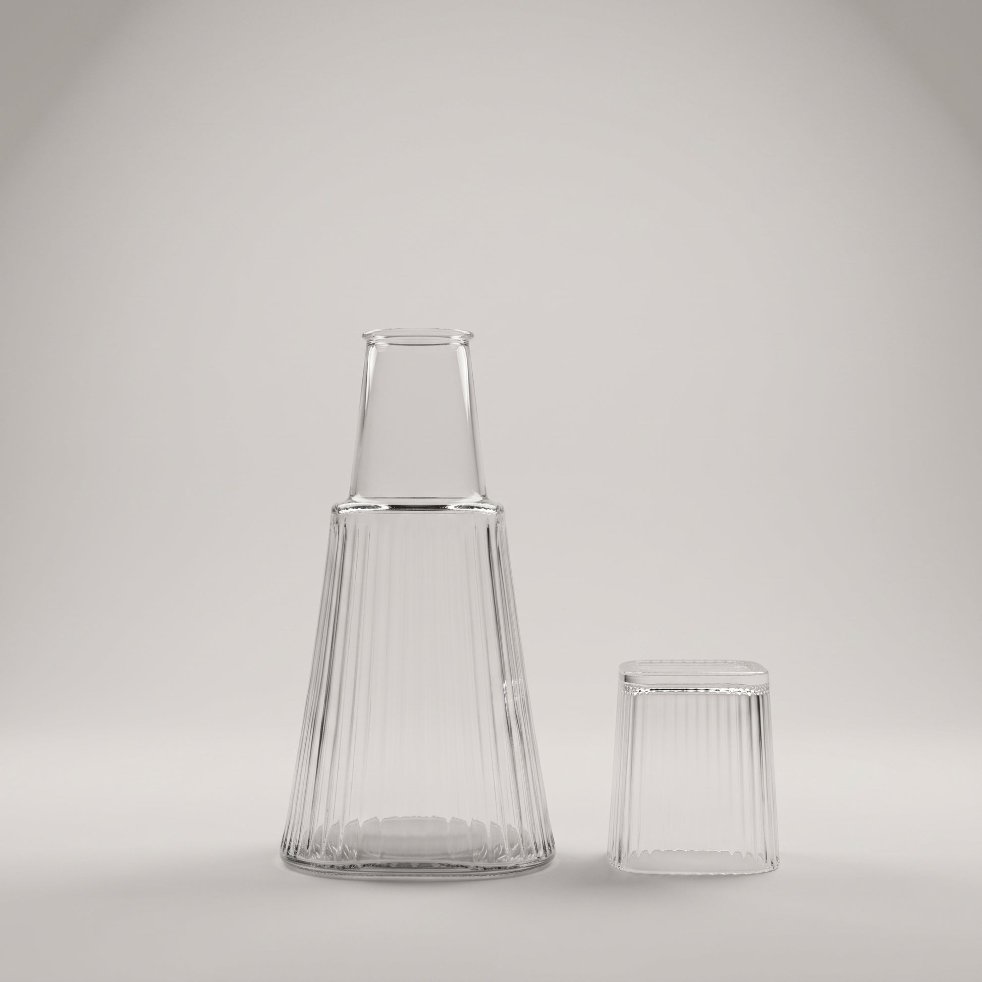 Conical Glass Jar with Cup By Zodiya-5