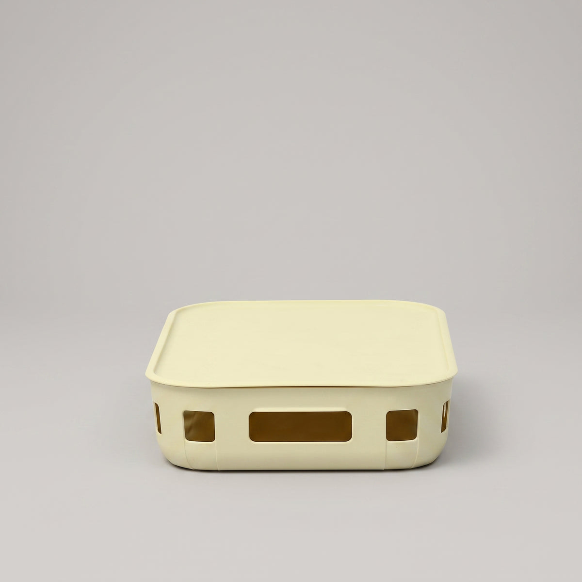 Cream Multipurpose Storage Box with Lid By Zodiya
