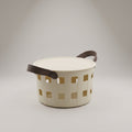 Cream Multipurpose Organiser Basket with lid By Zodiya
