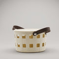 Cream Multipurpose Organiser Basket with lid By Zodiya