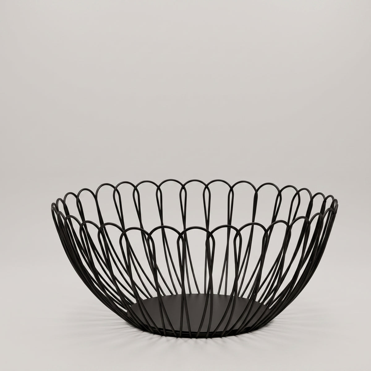 Black Round Metal Fruit Basket By Zodiya