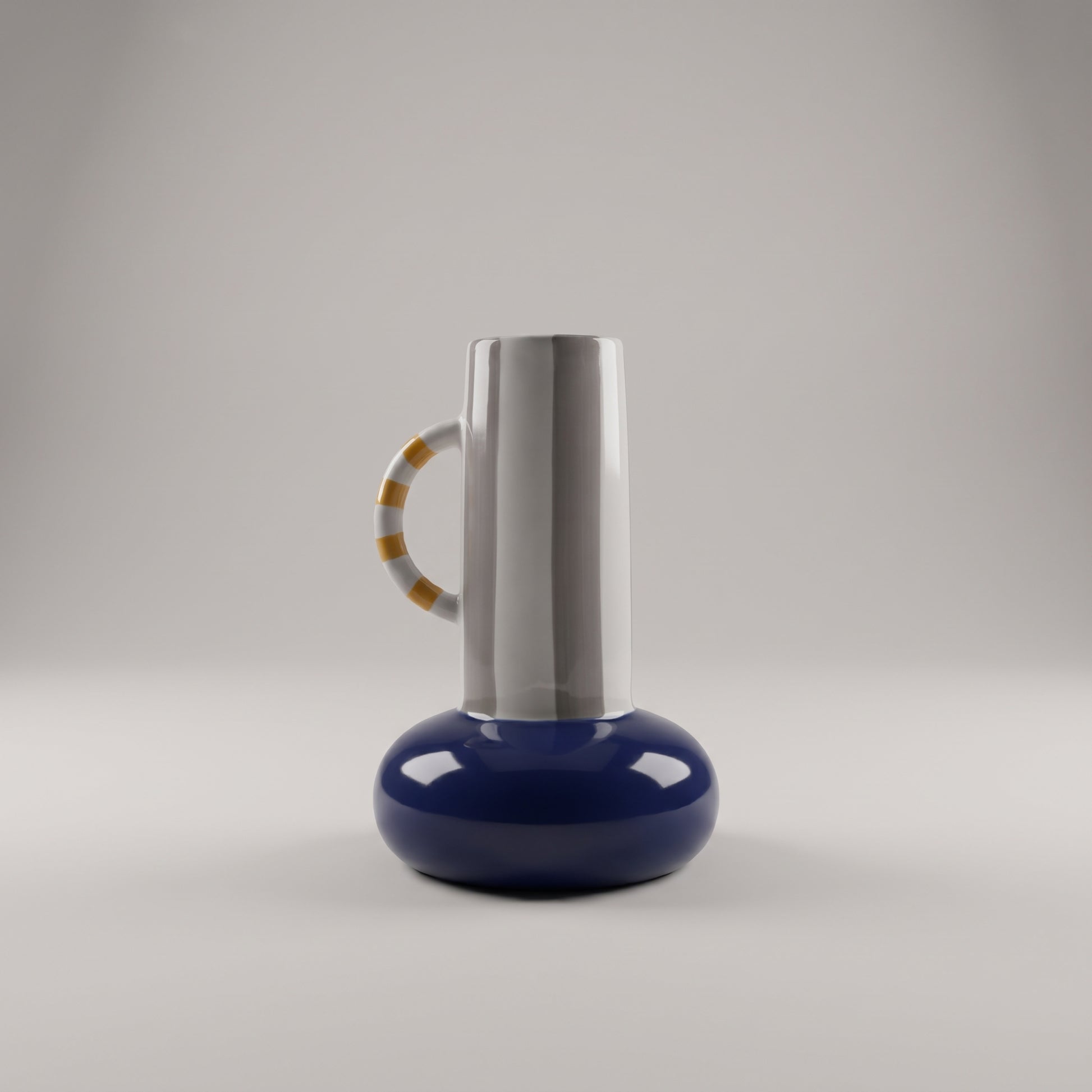 Navy Blue Bottom Ceramic Flower Vase By Zodiya-5