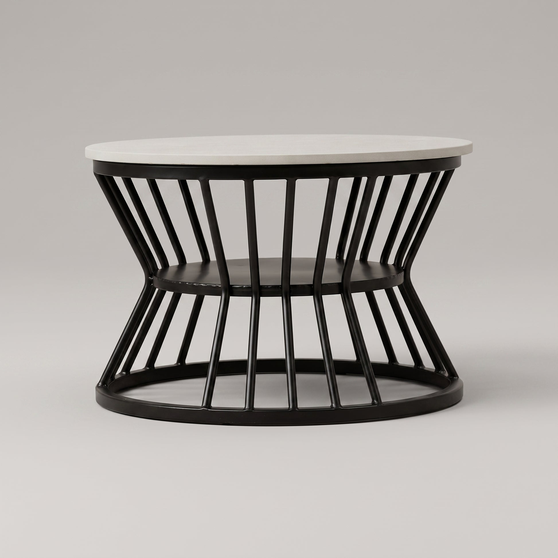 Round Marble Coffee Table with Black Base by Zodiya-4