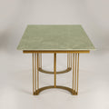 Green Marble 6 Seater Dining Table with Gold Metal Legs by Zodiya