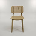 Epic Beige Plastic Dining Chair with Rattan Cane by Zodiya