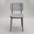 Epic Grey Plastic Dining Chair with Rattan Cane by Zodiya