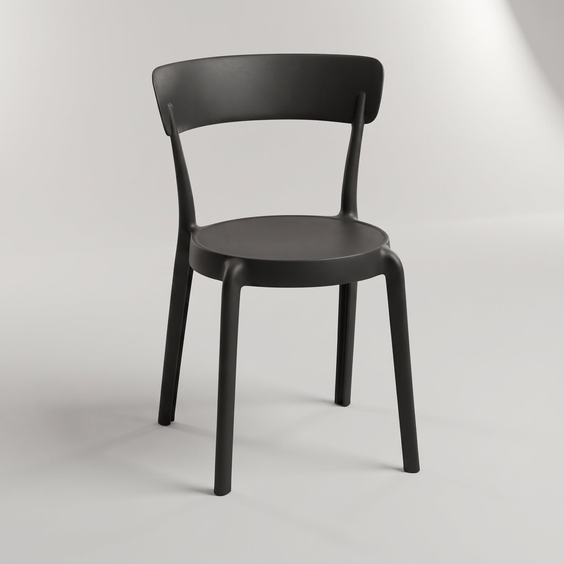 Black Plastic Armless Dining Chair by Zodiya-3