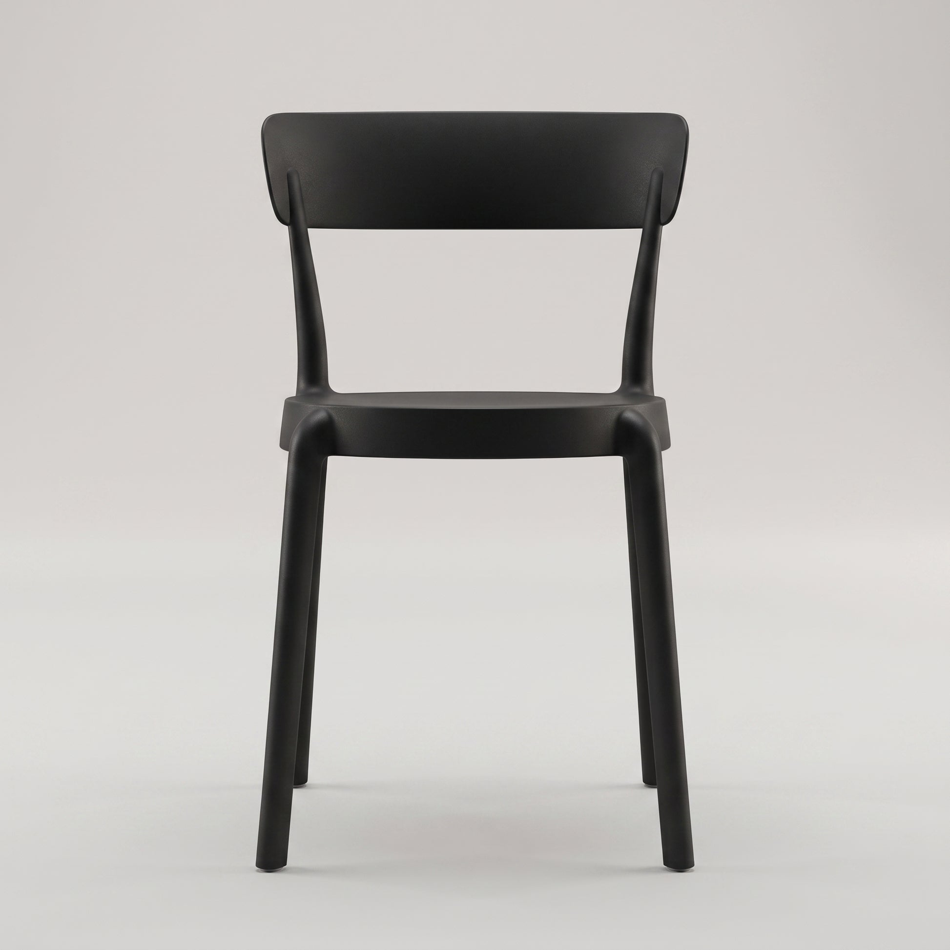 Black Plastic Armless Dining Chair by Zodiya-4