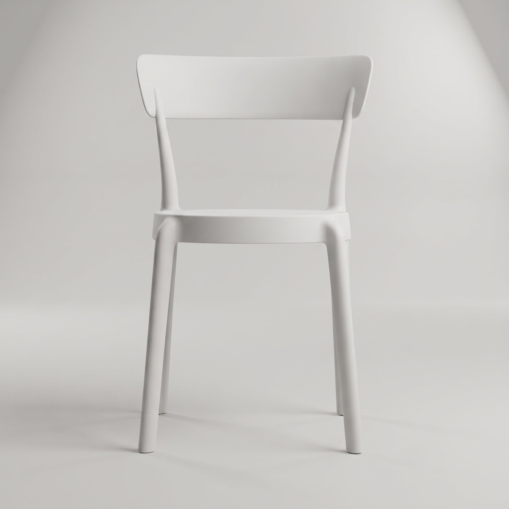 White Armless Plastic Dining Chair by Zodiya-3