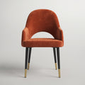 Red Velvet Dining Arm Chair by Zodiya
