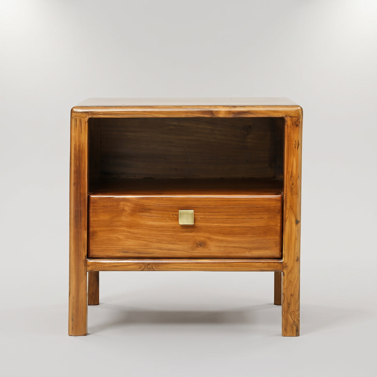 Aura Teak Wooden Bedside by Zodiya