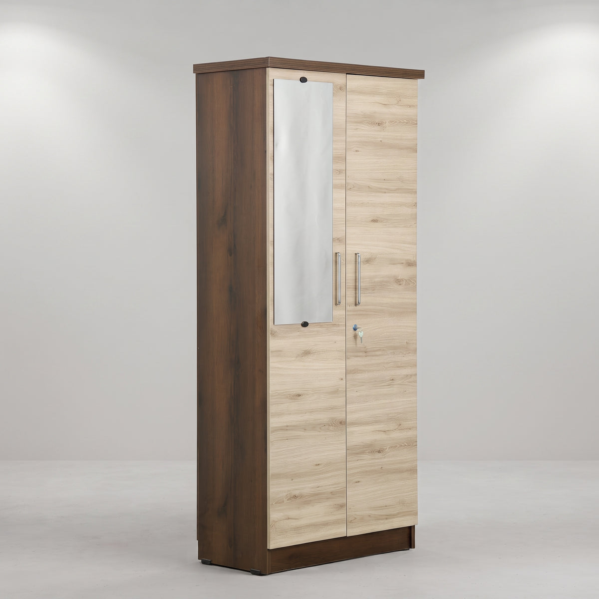 Grandiosa 2 Door Wooden Wardrobe With Mirror By Zodiya
